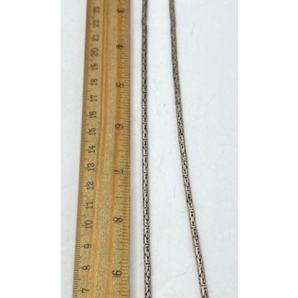 925 Sterling Silver Vintage Chain Balinese Style Byzantine - Picture 3 of 6
